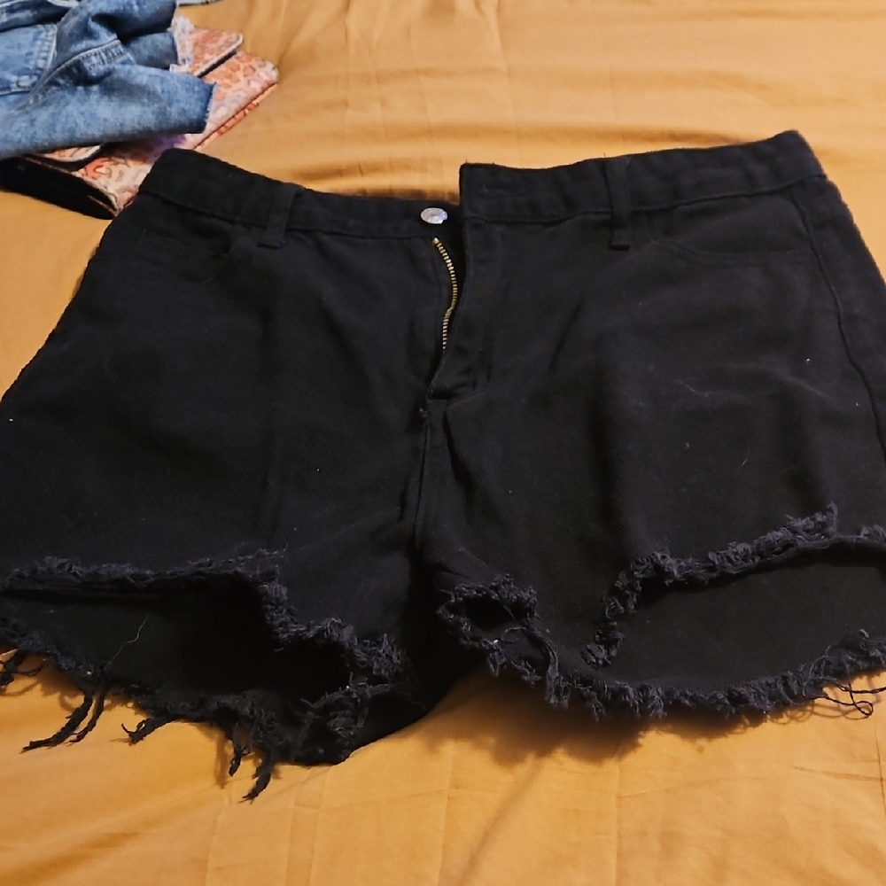 Black Denim Women's Shorts